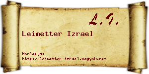 Leimetter Izrael névjegykártya